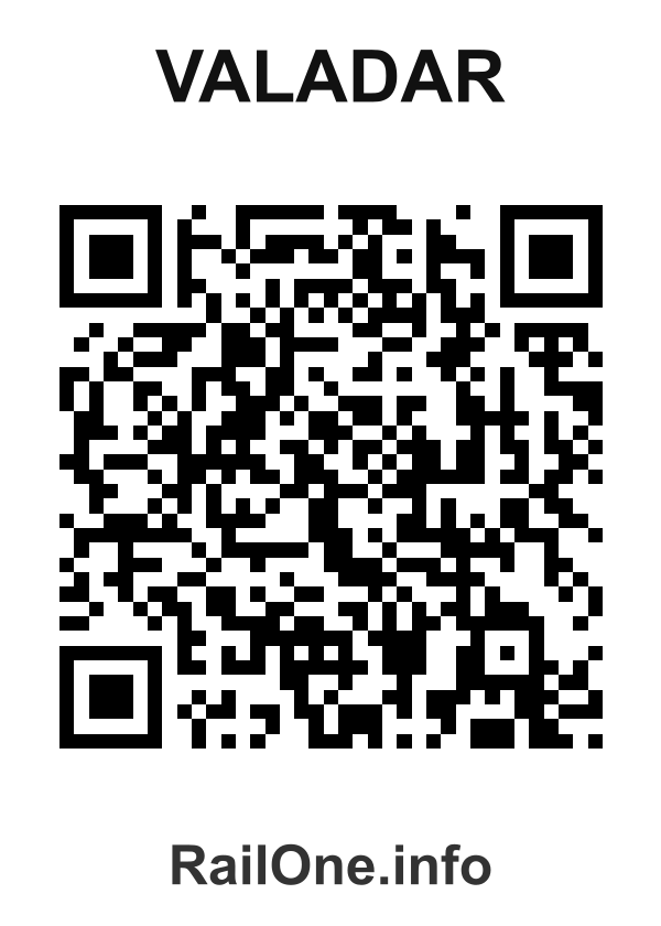 RailOne QR Code for Valadar station