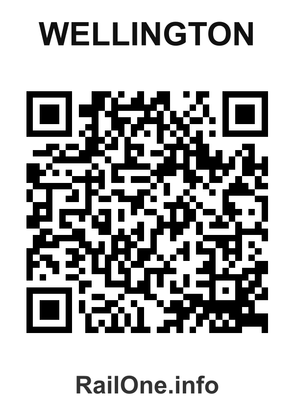 RailOne QR Code for Wellington station
